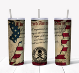 2nd Amendment American Flag 20 oz. Skinny Tumbler Sublimated