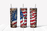 Deer Skull Camo American Flag 20 oz. Skinny Tumbler Sublimated