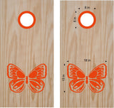Butterfly Cornhole Board Decals with Rings - Elegant Butterfly Design for Outdoor Fun