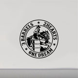 Barrel Racer 3 Barrels 2 Hearts One Dream Decal Stickers for Horse Lovers