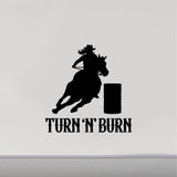Turn n Burn Barrel Racer Decal Sticker  Perfect for Horse Lovers