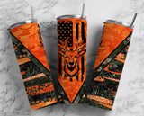 Camo Buck Flag Hunting 20 oz. Skinny Tumbler Sublimated orangedeer