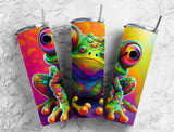 Cartoon Frog Girl 20 oz Skinny Tumbler - Fun Stylish Drinkware for Kids
