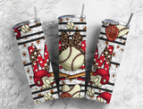 Leopard Print Baseball Mom 20 oz Skinny Tumbler  Stylish Travel Mug for Sports Enthusiasts