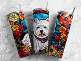 West Highland Terrier Stained Glass 20 oz Skinny Tumbler - Sublimated Dog Lover Gift