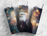 American Bald Eagle 20 oz Skinny Tumbler with Vibrant Subwrap Design