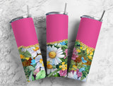 20 oz Boho Floral Skinny Tumbler - Stylish Drinkware for Floral Enthusiasts
