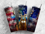 Water Color Buck Flag Hunting 20 oz. Skinny Tumbler Sublimated runA80
