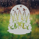 Deer Bucks Ducks Hunter Etched Glass Vinyl Gun Cabinet DIY DH9