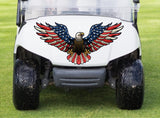 American Flag Eagle Golf Cart Hood Decal - Outdoor Vinyl - StickerChef