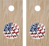 Fire Department Cornhole Decals - American Flag Theme