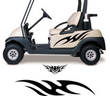 Aggressive Tribal Golf Cart Decals with Hood - High Gloss Vinyl Graphics 3-Piece Set GC192