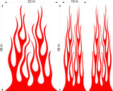 Fire Flames Car Hood and Sides Vinyl Decal Sticker Set - HF13