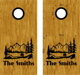 Family Cornhole Decals with Mountain Scenic Nature Stickers - NAT01