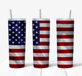 Waving American Flag 20 oz. Skinny Tumbler Sublimated