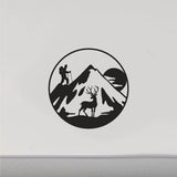 Hiker Mountains RV Camper Door Sticker - Camping Decor for Adventure Lovers