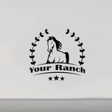 Personalized Horse Ranch Name Decal Sticker - Equestrian Farm Decor CF218