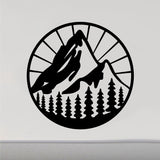 Sun Rays Mountains RV Camper Door Sticker - Camping Decal CF301
