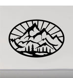 Mountains  Sun Rays RV Door Sticker  Camping Decor for Campers  Trailers