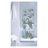 Heron Garden Scene Etched Vinyl Decal for Shower Doors - 24" x 52"