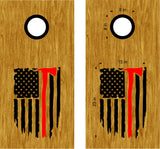 Firefighter Flag Decals and Stickers for Cornhole Boards - FFD03