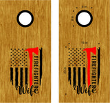 Firefighter Wife Decal - Fireman Sticker for Cornhole Boards - FFD10
