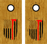 Firefighter Flag Decals  Stickers for Cornhole Boards - FFD12