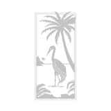 Heron & Palm Tree Etched Vinyl Decal for Shower Doors - 24" x 52"