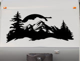 Alpine Peaks Camping RV Decal - Custom Mountain Range Stickers by StickerChef