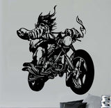Hell Rider Motorcycle Rider Wall Decals Man Cave Boys Room Décor 002