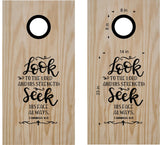 1 Chronicles 16-11 Religious Cornhole Board Vinyl Decal Sticker