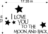 I Love You To The Moon Wall Decal - Inspirational Home Decor Sticker