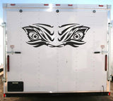 Custom Vinyl Trailer Decal - Eyes 3 Racing Sticker with Personalized Text