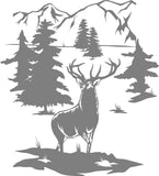 Deer Buck Mountains DIY Etched Glass Vinyl Gun