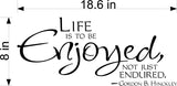 Enjoy Life Wall Decal - Inspirational Home Decor Sticker