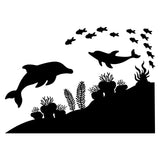 Ocean Dolphin Etched Glass Decals for Shower Doors  Windows - SC304