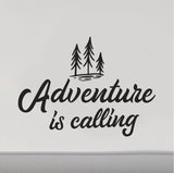 Adventure Is Calling RV Camper Decal Sticker - Scenic Road Trip Design