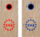 Patriotic USA Cornhole Board Decals - Flag Stickers for Outdoor Fun