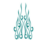 Auto Truck Car Hood Flames Graphics Decals - Eye-Catching Flame Design for Custom Vehicle Styling