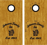 Bar Tavern Pub Family Name Established Date Cornhole Board Vinyl Decal Sticker