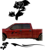 Bear Hunting Trailer Decals Truck Decal Side Set Vinyl Sticker Auto Decor Graphic Kit TT11