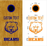 Bears Football School Mascot Vinyl Decal Sticker for Cornhole Boards - MA02