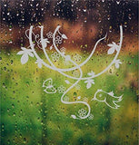 Bird Flowers Vine DIY Etched Glass Vinyl Privacy Film