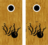 Bowling Ball Pins Cornhole Board Vinyl Decal Sticker