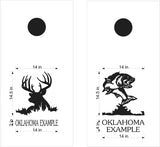 hunting fishing cornhole decal