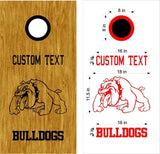 Bulldogs Cornhole Board Vinyl Decal - School Mascot Sticker
