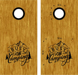 Camping Adventure Cornhole Board Decals - Fun Stickers for Outdoor Games CAMP05