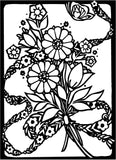 Butterfly Flowers Etched Decal- For Shower Doors, Glass