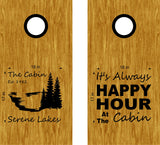 Custom Cabin Camping Name Established Date Vinyl Decal for Cornhole Boards