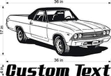 El Camino Car Wall Decals Stickers Man Cave Boys Room Décor